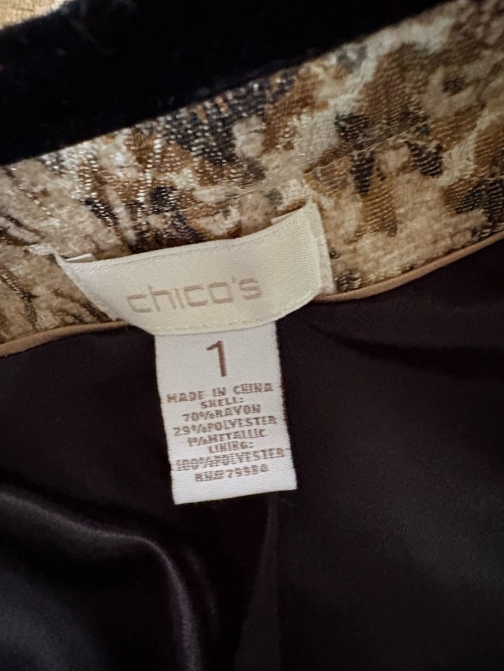 Chico’s Tapestry Jacket Embellished Cuff Statement Blazer Boho Luxe 1 - Picture 2 of 8